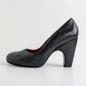 Rachel Comey Shoes Womens 9 Black High Heels Textured Leather Slip On Round Toe